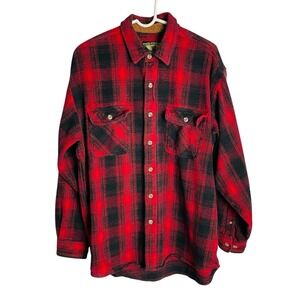 Field and Stream Mens Shirt Shacket XL Red Plaid Flannel 100% Cotton Lumberjack